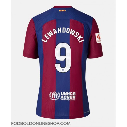 Barcelona Robert Lewandowski #9 Hjemmebanetrøje Dame 2023-24 Kortærmet